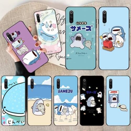 Kawaii Samezu Shark Black TPU Soft Phone Case Cover for Xiaomi Mi10 10Pro 10 lite Mi9 9SE 8SE Pocophone F1 Mi8 Lite