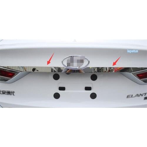 Lapetus Chrome Up Tail Gate Door Cover Trim Rear Trunk Molding Bezel Styling Sticker Garnish Fit For Hyundai Elantra 2017 - 2019