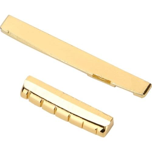 Brass 6 String Acoustic Guitar Bridge Nut and Saddle
