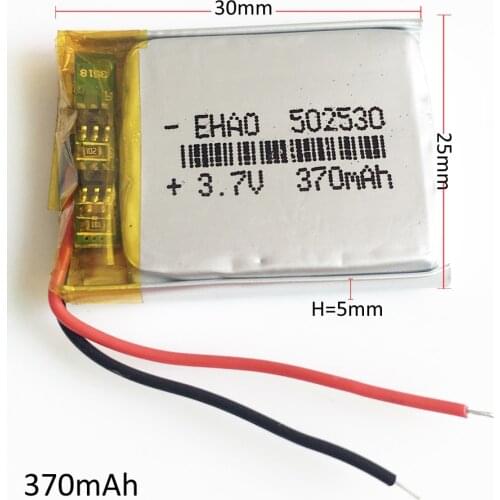 3.7V 370mAh battery 502530 Lithium Polymer LiPo li ion Rechargeable Battery cells For Mp3 GPS PSP mobile electronic part 5*25*30