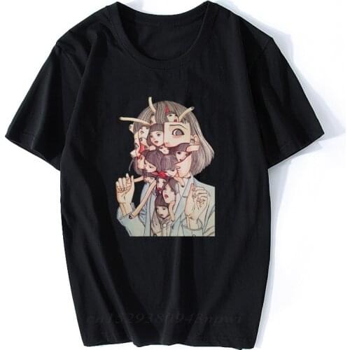 Man Manga Junji Ito T Shirts Shintaro Kago Guys Tees Shirt Top Design Short-sleeved Aesthetic Japanese Anime Shirt