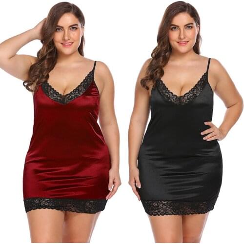 Summer XL Femme V-Neck Nightgown Sleepdress Lace Homewear Set For Women Sleepwear Sexy Lingerie Nightdress