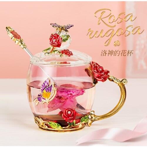 2019 new enamel color enamel cup tea cup gift box glass water cup household Creative Holiday Gift customization