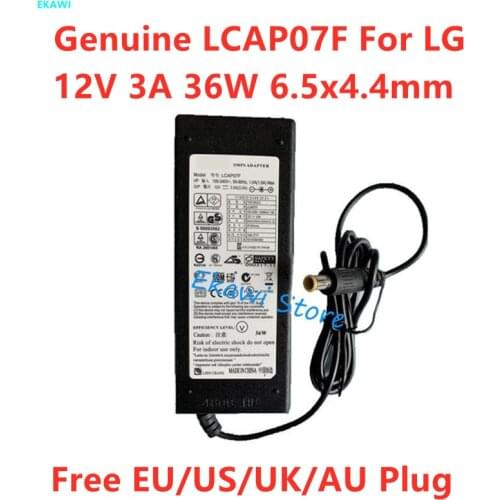 Genuine 12V 3A 36W LCAP07F AC Adapter For LG LCD LED MONITOR SCREEN W1943SE W1943SV W2284FT E2250V E2260 575LM E1948SX Charger