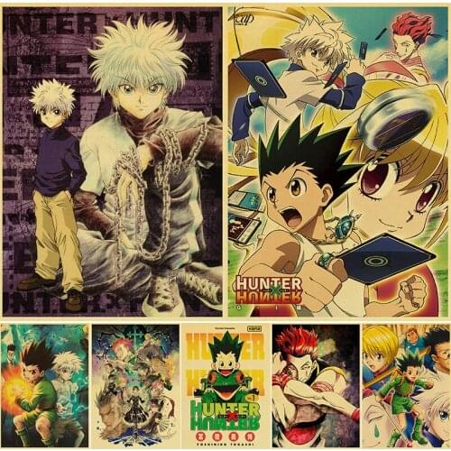Hunter X Hunter Classic Trendy Japanese Anime Vintage Kraft Paper Posters Sticker for Home Bar Cafe Art Wall Decorative Gift