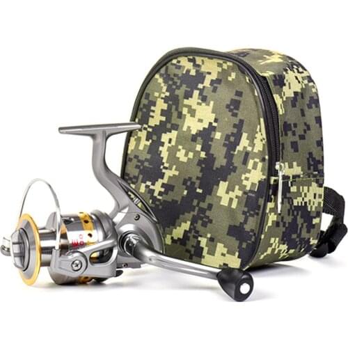 Portable Fishing Reel Storage Bag Digital Camouflage Protective Case Pouch Single Cell Fishing Bag Fish Tackle Pesca Accessories