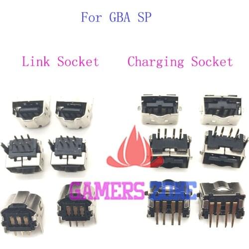 2PCS Replacement For Nintendo GBASP DS Power Socket Charging Port Link Connector For GBA SP