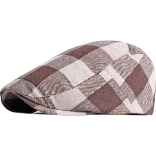 Retro Plaid Beret Hat Mens British Fashion Casual Peaked Cap Literary Forward Cap Painter Cap Womens Cap