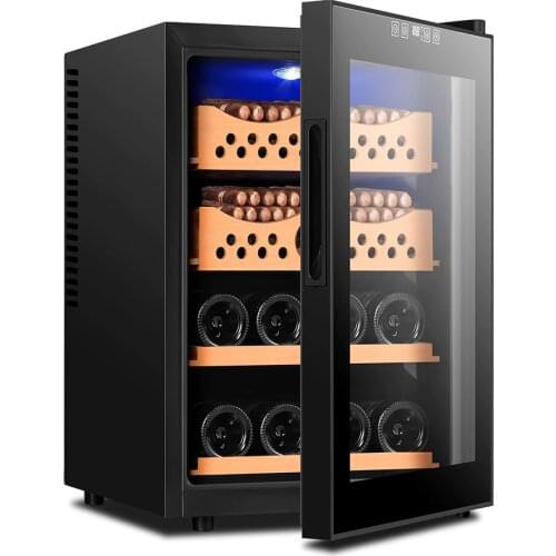 Cigar Cabinet Intelligent Cigar Humidor Spainsh Cedar Wood Shelf Cigar Wine Cabinet Temperature Control Energy Saving No Noise