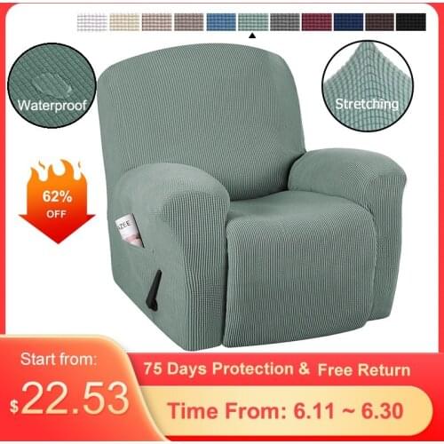 Waterproof Convertible Elastic Sofa Cover Thick Stretch One-Seat Cover Reclining Relax Armchair Cover Non-Slip Sofa Protector