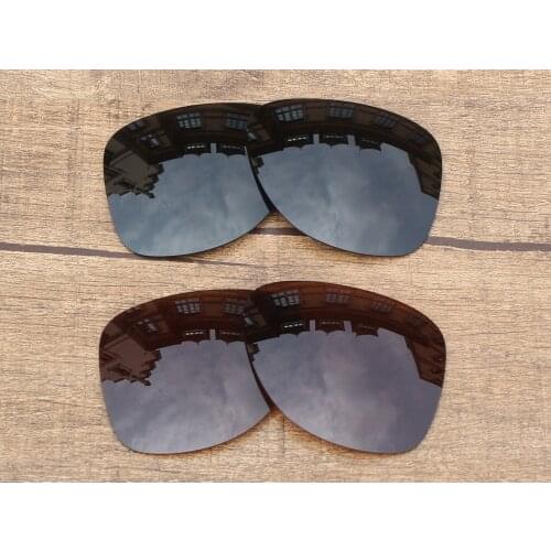 Vonxyz 2 Pairs Stealth Black & Bronze Brown Polarized Replacement Lenses for-Oakley Dispatch 2 Frame