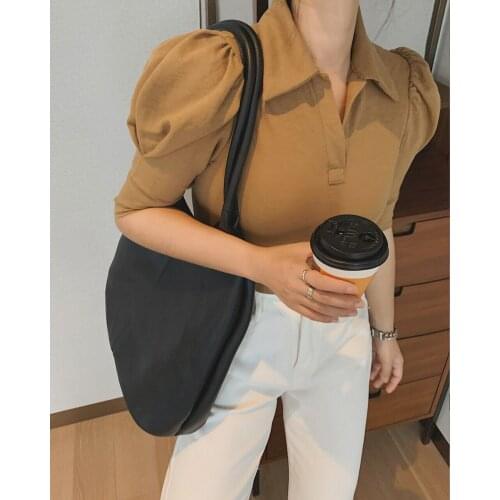 2021 Womens Slim Polo T-shirt Shirt Blouses Office Clothes Za Woman Basic Top Y2k Urban Short Sleeve Summer Tee Harajuku Female