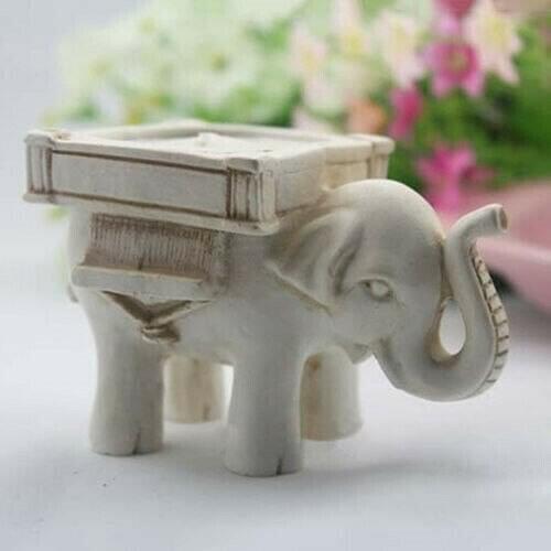 1PC Retro Elephant Tea Light Candle Holder Ivory Ceramic Bridal Wedding Home Decor