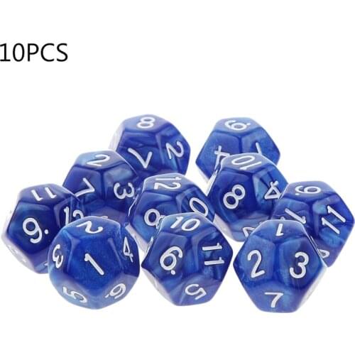 10pcs 12 Sided Dice D12 Polyhedral Dice Family Party RPG Board Game Accessories Dropship