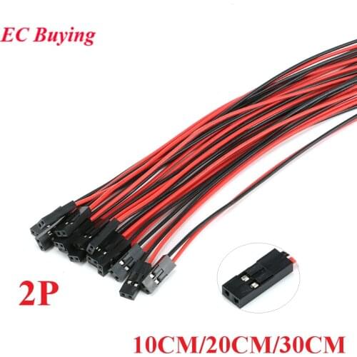 10pcs/lot 2pin Dupont Cable 2P 2 Pin Female Jumper Connector Wire 2.54mm Pitch Length 10CM 20CM 30CM Single Head For 3D Printer