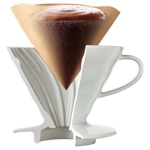 100 Pieces New Wooden Hand V60 Drip Paper Coffee Filter 02 coffee strainer Bag Espresso Tea Infuser Accessories