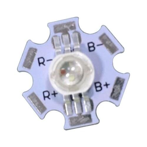 100X best quality six pin 3W RGB LED lamp beads with 20mm aluminum heat sink free shipping