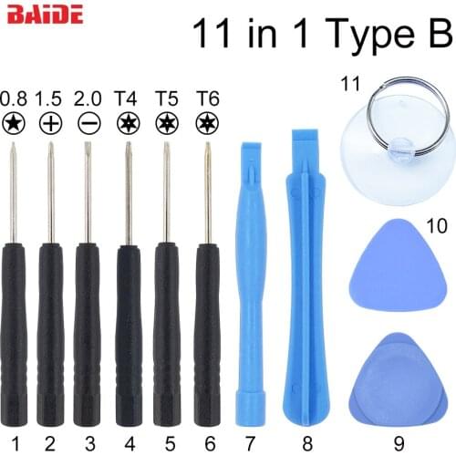 11 in 1 Mobile Phone Opening Pry Tool Repair kit Screwdriver Set for iPhone iPad Samsung Cell Phone Hand Tools Set 300set/lot