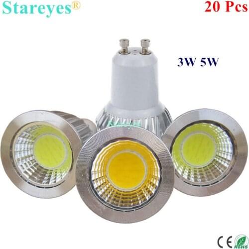 20 Pcs Dimmable 3W 5W COB GU10 E27 B22 E14 GU5.3 MR16 LED COB Spotlight lamp Droplight bulb Downlight led Lamp Light Lighting