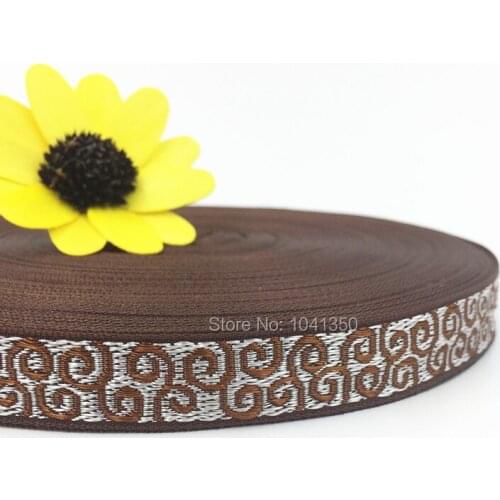 2016 NEW wholesale 5/8'' 16mm Wide Coffee Woven Jacquard Ribbon Dog Chain Accessories 10yards/lot