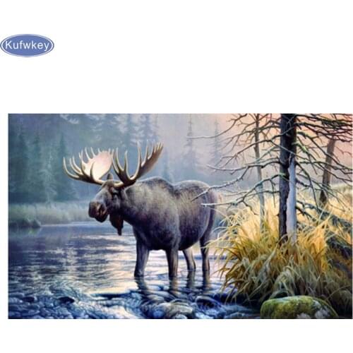 5D Diy Diamond Painting Forest Tree Animals Deer Picture Cross Stitch Kits rhinestones Diamond mosaic Embroidery Home Decor