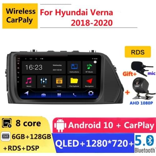6G RAM 2 din android 10 car radio auto stereo for HYUNDAI Solaris Verna 2018 2019 2020 navigation GPS DVD Multimedia Player