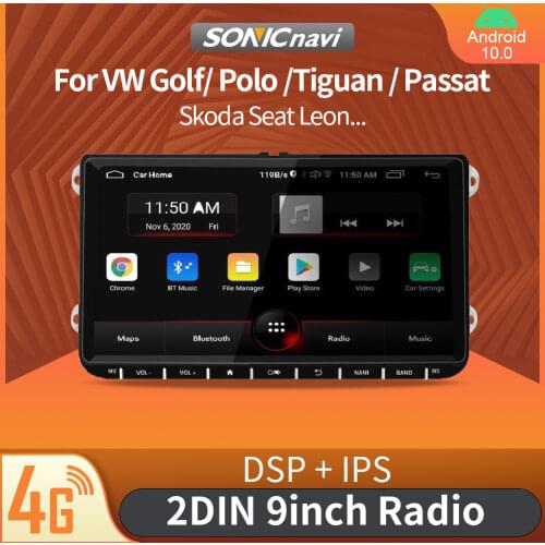 SONIC 9inch Car Radio For Volkswagen Golf Touran Skoda Octavia Yeti Android 10.0 GPS NavigationMultimedia Player 2din Autoradio
