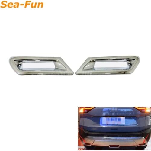 Car Rear Tail Fog Light Lamp Decor Cover Frame Sticker Trim for Nissan X-trail XTrail T33 2022 Accessories ABS Chrome