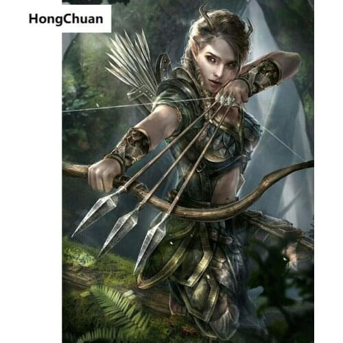 Fast delivery 5D DIY square/round diamond painting "Archer Girl Mural" mosaic diamond cross stitch home decoration art gift