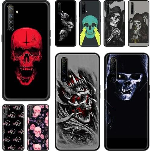Phone Case For Realme GT Neo 8 7 6 5 Pro V15 V13 C25 C21 C20 C15 X50 X7 Q2 XT Cover Satanic Skull dark