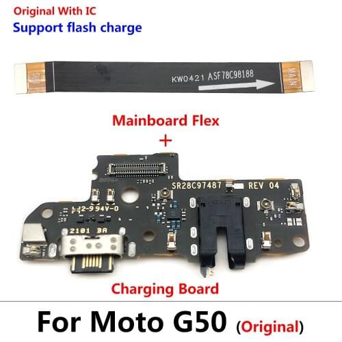 For Moto G50 Original New Charger Charging Port Connector Board Flex Cable For Moto G50 Charging Port With Main Board Flex Cable