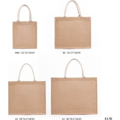 Jute Burlap Tote Large Reusable Grocery Bags with Handles Women Shopping Bag