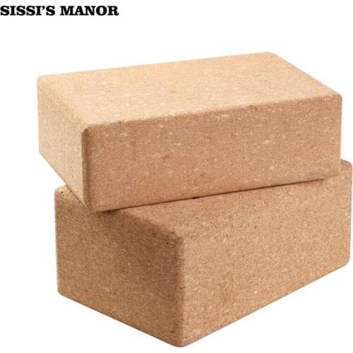 Eco-friendly Yoga SISSIS MANOR Cork Block Brick Foam High Quality Home Practice Fitness Gym Exercise Sport Tool 22.5*15*7.5cm
