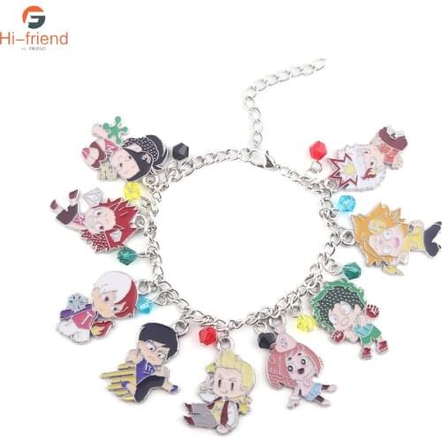 Anime My Hero Academia Bracelets Character Midoriya Izuku Enameled Metal Bracelet for Women Men Cosplay Props Jewelry