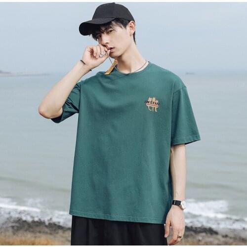 Summer Mens T-shirt New Fashion Pure Cotton Short Sleeve Round Neck Cat Print Loose Top Oversized 5XL Free Shipping