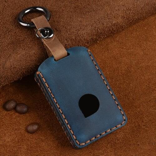 Leather Car Key Case For Volvo S90 V90 XC40 XC90 2015-2018 Smart Keyless Remote Fob Cover Protector Bag Auto Accessories