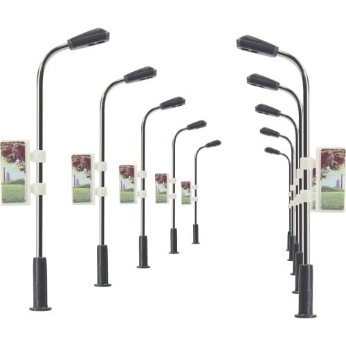 LQS07 20pcs Model Trains Advertisement Lamps Street Lights HO TT Scale 1:87 LED 3V Free Resistors Warm White Bright White