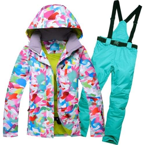 Ski Suit Women Winter Thermal Waterproof Windproof Clothes Snow pants Ski Jackets Women Sets Skiing And Snowboarding Suits