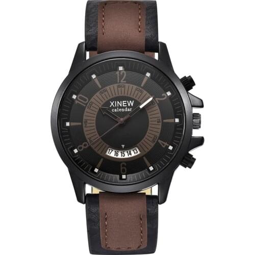 Mens Brand Watches Fashion Leather Band Calendar Quartz Wristwatches Men Military Sports Designer Watch Relogios Masculinos 2020