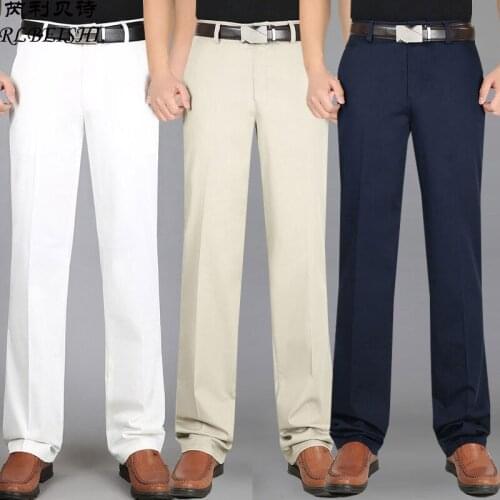 Mens Golf Pants Spring Sport Golf Apparel Long Pants Straight Ice Silk Cotton Breathable Trousers For Men