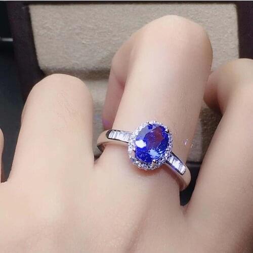New Design Tanzanite Ring Natural And Real Tanzanite Ring luxury ring Free shipping gemstone 925 sterling silver ring