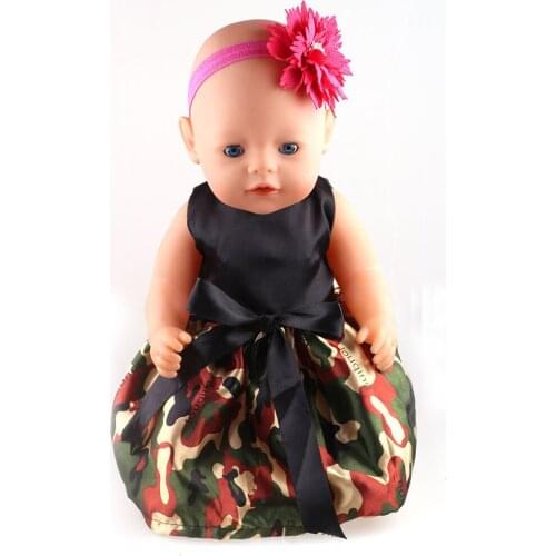Doll Clothes beautiful dress with bow Fit 18Inch American Doll&43cm Baby Doll-Doll Clothes