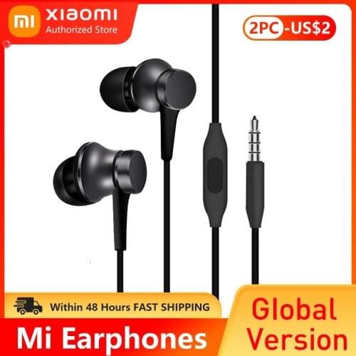 Original Xiaomi Piston 3 Earphone Bass Wired 3.5MM In-ear Sport Headphone with Mic Headset for Phone Xiaomi Samsung Huawei