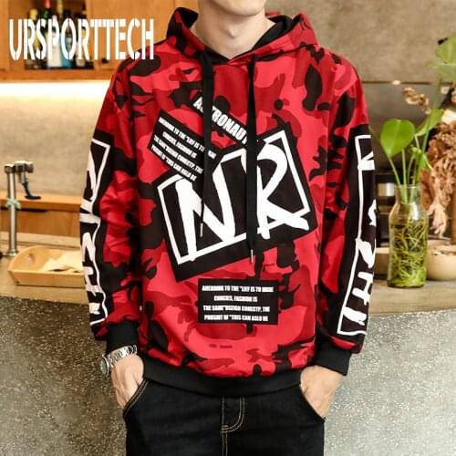 Autumn Men Camouflage Hoodies Long Sleeve Hooded Sweatshirt Male Hoodie Casual Hip Hop Streetwear Hoodie Homme Big Size M-4XL