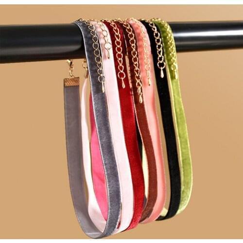 20pc Gothic Colorful Velvet Strip Choker Necklace For Women Girls Autumn Bohemian Necklaces Female Wedding Party Gift
