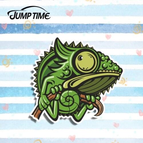 Jump Time 13cm x 11cm Kawii Iguana Sticker Vinyl Decal Car Window Truck Cup Laptop Car Styling Lizzard Reptile Car Stickers