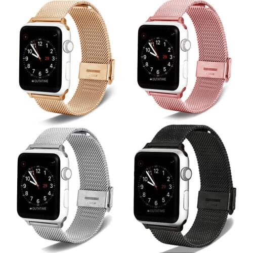 Band For Apple Watch6 5 4 3 2 1 42mm 38mm 40MM 44MM Metal Stainless Steel Watchband Bracelet Strap for iWatch Series accessories