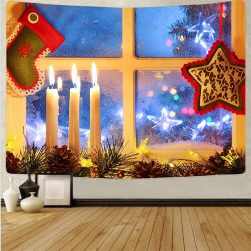 Christmas Tapestry Blanket Bedspread Koc Narzuta Kerst Buiten Wall Decorations Tapisserie Noel