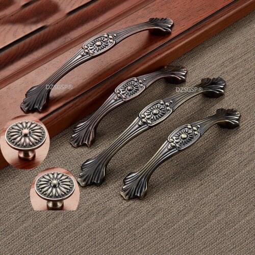 Zinc Alloy Antique European Fashion Drawer Cupboard Hardwares Wardrobe Closet Pulls Bronze Cabinet Kitchen Knob