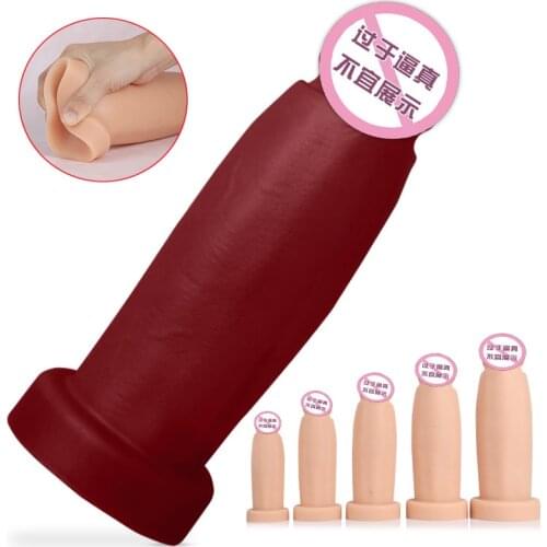 Super Large Penis Fist Anal Plug Sucker Huge Dildo Big Butt Plug Liquid Silicone G-spot Masturbate Erotic Sex Toys For Women Men